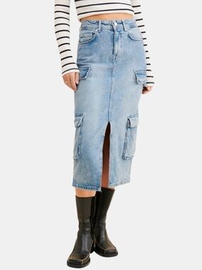Anthropologie Pilcro Cargo Denim MIDI